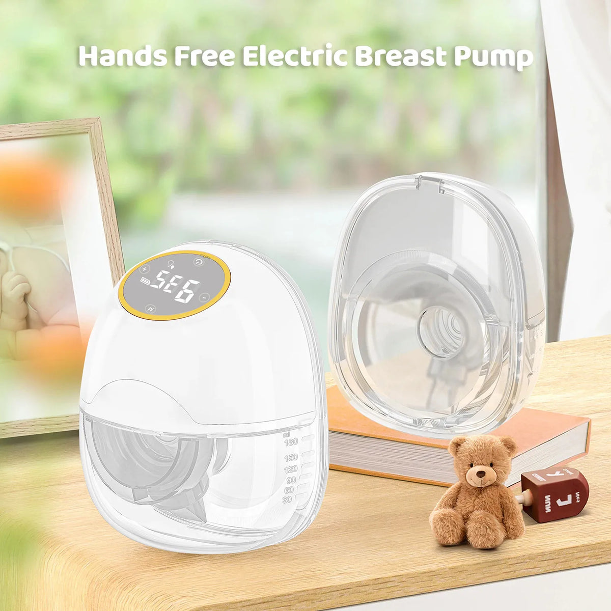 Laktator muszlowy hands free, elektryczny LED